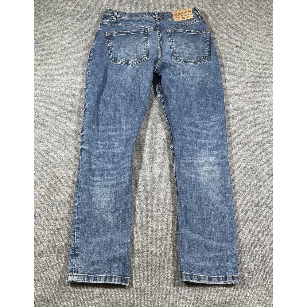 The Stronghold Los Angeles Men's Relaxed Tapered Denim Blue Jeans 30x29 Measured